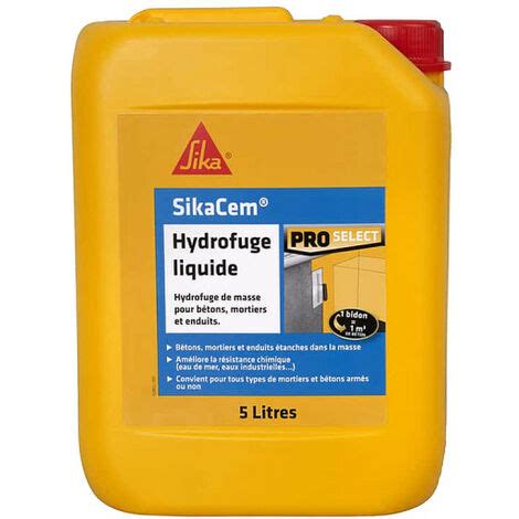 SikaCem SIKA Liquid Mass Repellent Per Calcestruzzo E Malta 5L