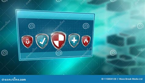 Antivirus Security Protection Shields In Box Stock Photo Image Of