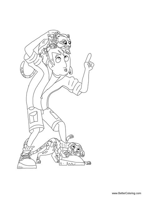 Wild Kratts Coloring Pages with Cheetah - Free Printable Coloring Pages