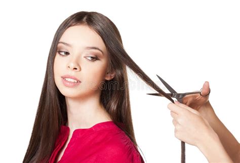 Long Haired Brunette Beauty Stock Photo Image Of Happy Copy 25782874