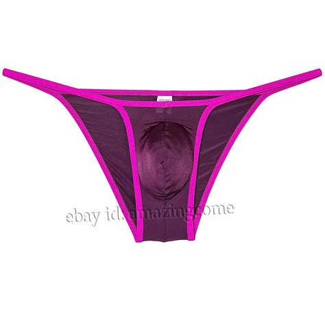 Sports Men S Ice Silk Bulge Pouch Bikini Briefs Underwear Ultra Thin Underpants Ebay