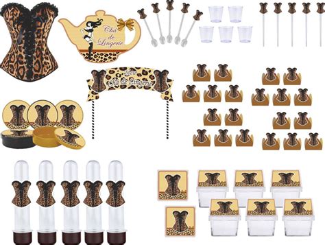 Kit festa Chá de Lingerie oncinha peças pessoas Elo