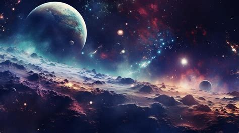 Premium Photo | Planets in outer space Galaxy cosmic background