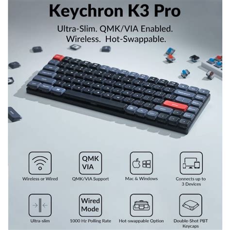 Jual Keychron K Pro Qmk Via Hot Swappable Low Profile Gateron Mechanical Wireless Mechanical