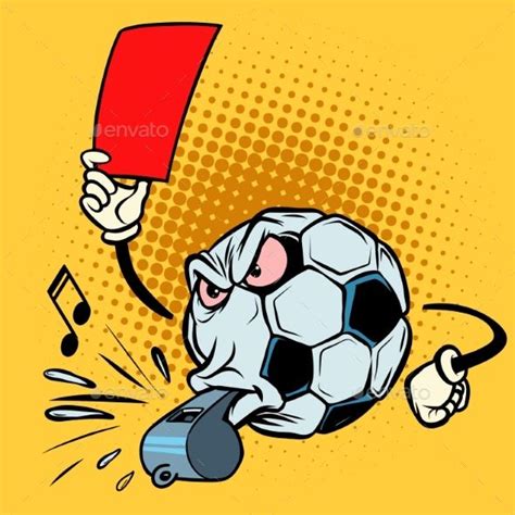 Red Card Referee Whistle. Football Soccer Ball | Football drawing, Referee, Retro vector ...