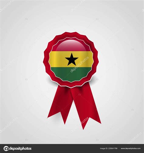 Ghana Flag Ribbon Banner Badge — Stock Vector © Flatart #229041786