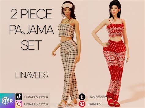 Sims 4 Set In 2024 Sims 4 Clothing Pajama Set Sims