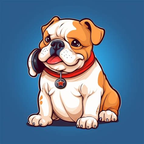 Premium Photo Cute Bulldog With Phone And Speech Bubble Cartoon