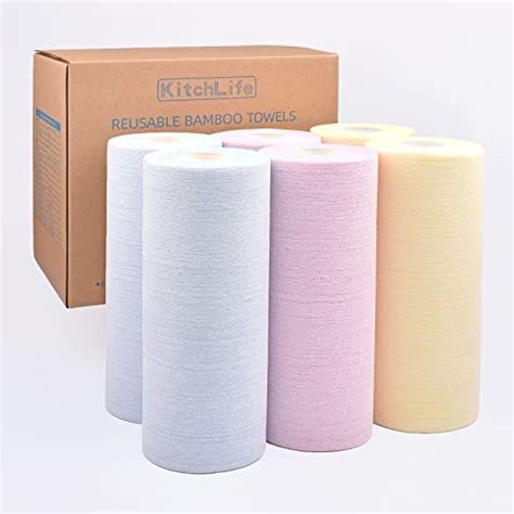 Kitchlife Reusable Bamboo Paper Towels Rolls X Sheets Year