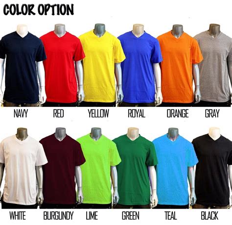 BIG AND TALL Men's Colors Plain Short Sleeves V-Neck T-Shirts Tee 3X-5X ...