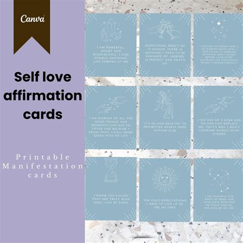 Self Love Affirmation Cards Printable Affirmation Card Deck