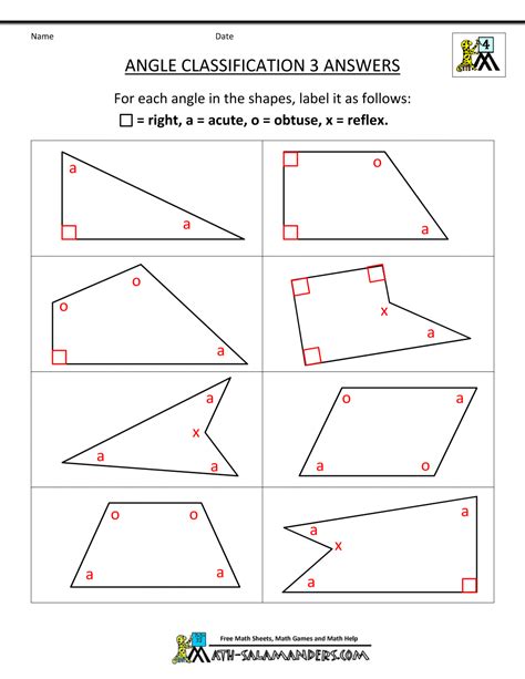 4th Grade Angles Worksheets