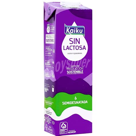 Kaiku Leche De Vaca Semidesnatada Y Sin Lactosa 1 L