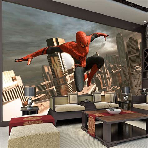 Spiderman Wall Mural Superhero Photo Wallpaper Custom 3d Wallpaper Boy ...