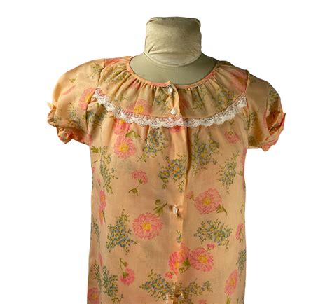 Vintage 1960s Sears Lingerie Set Nightgown And Matching Robe Etsy