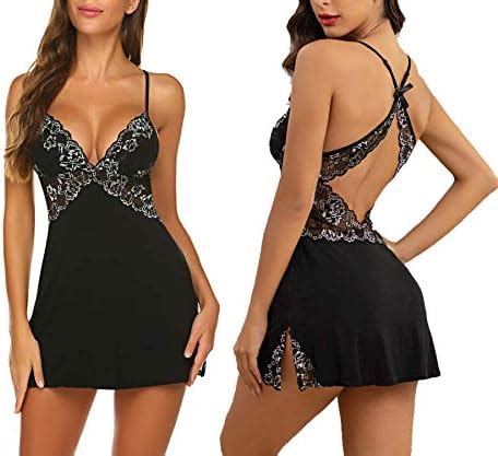 Adome Negligee Damen Sexy Nachtw Sche Sleepwear Nachthemd Spitze Nachtkleid Lingerie Babydoll