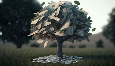 Ilustración Generada Por Ai árbol De Dinero Con Dólares En Lugar De