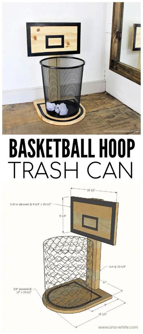 DIY Basketball Hoop Trash Can Holder