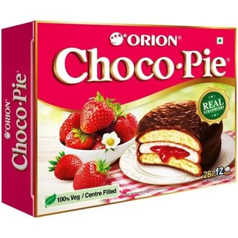 Osiamart Orion Real Strawberry Centre Filled Choco Pie 28gm 12pcks