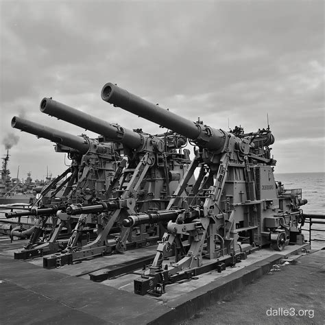 Majestic Battleship Main Battery Guns Firing Dalle3 Ai