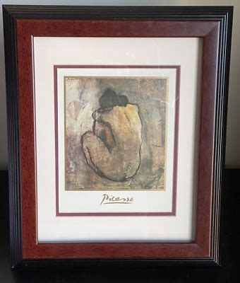 Picasso Painting Print Famous Nude Women with Matted Frame 14" W x 17
