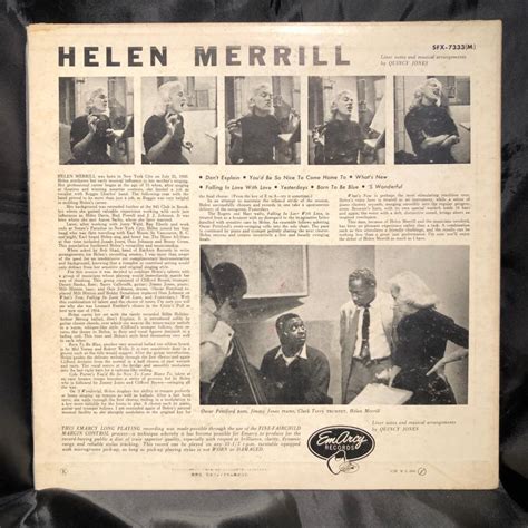 Helen Merrill Helen Merrill LP MercuryNIPPON PHONOGRAM D 2558