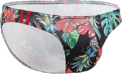 Mens Bikini Underwear With Pouch Fashion Stylish Hawaiian Swim Briefs Sexy Bikinis Thongs Brief