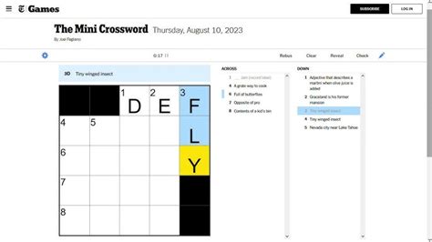 The Mini Crossword Puzzle The New York Times Games 53 Off