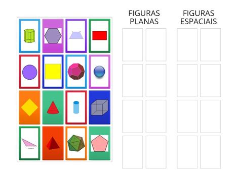 FIGURAS PLANAS E FIGURAS ESPACIAIS - Group sort