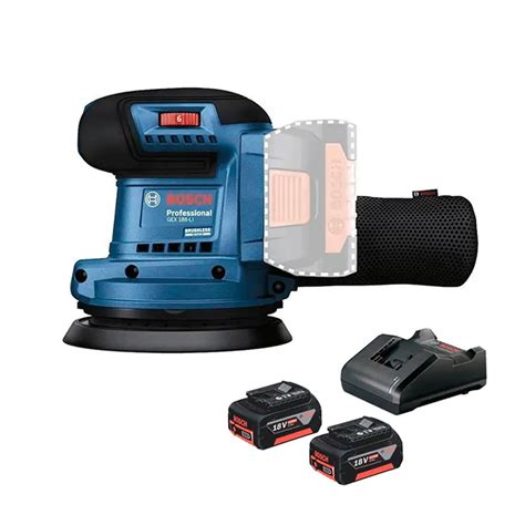 Lixadeira A Bateria Bosch - Lixadeira Roto Orbital 5" a Bateria 18V Bosch GEX 185-LI com Kit 2 ...