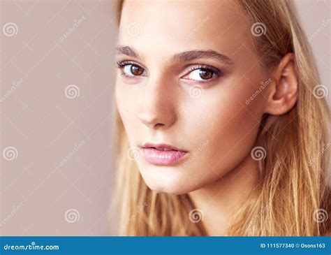 Happy Beautiful Girl Nude Fashion Portrait Of A White Haired Gi Stock Photo Image Of Camera