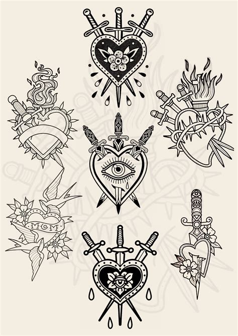 Pin On Boredpanda In 2024 Traditional Tattoo Stencils Sacred Heart