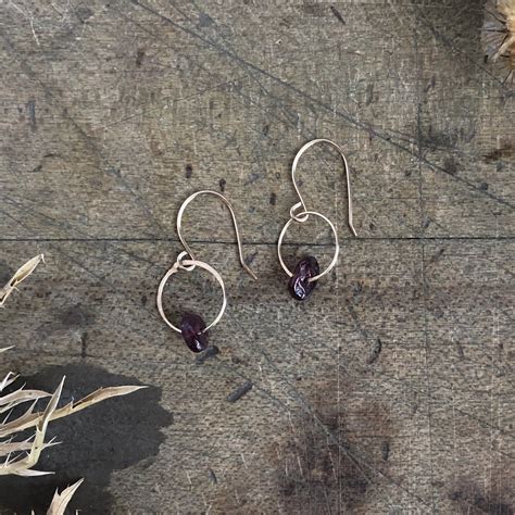 Garnet Birthstone Earrings Birthstone Earring Garnet Birthstone