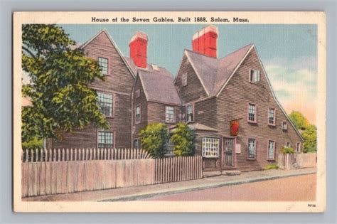 House Of Seven Gables Salem Massachusetts Vintage Postcard Europe