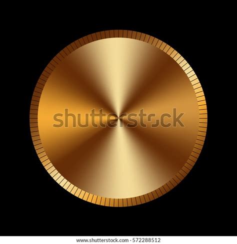 Gold Circle Plate Background Golden Metal Stock Vector Royalty Free