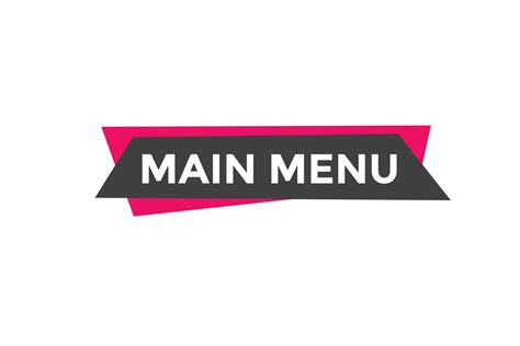 Main Menu Button Main Menu Text Web Banner Template Sign Icon Banner