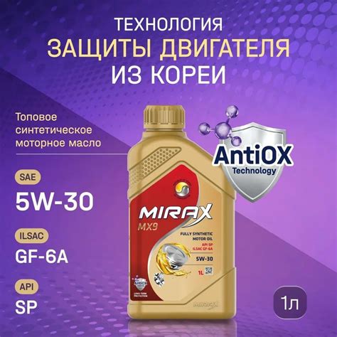 Масло моторное MIRAX 5W-30 Синтетическое - купить в интернет-магазине ...