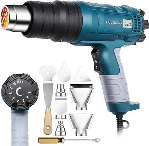 Heat Gun Kit W Variable Temperature With Digital Display Nozzles Hot Air Gun