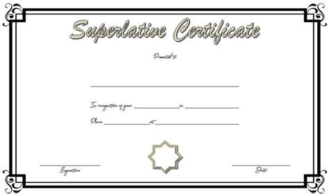 Superlative Certificate Template Cardtemplate My Id