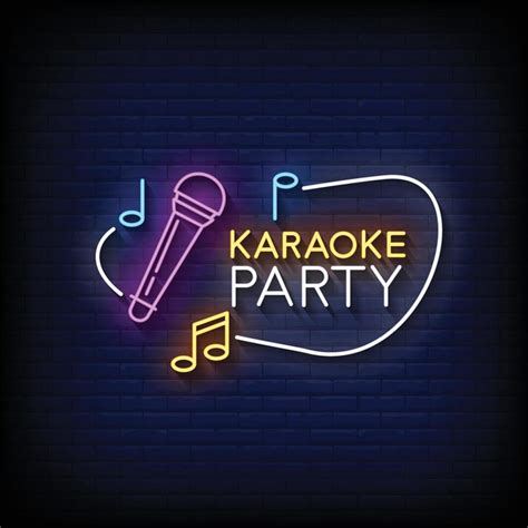Karaoke Party Neon Signs Style Text Vector 7356945 Vector Art At Vecteezy