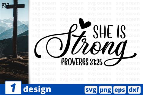 She Is Strong Proverbs 31 25 Graphic By SvgOcean Creative Fabrica