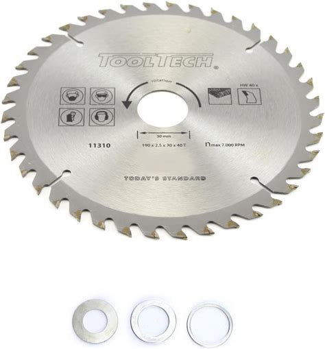 Tooltech Zaagblad Cirkelzaag Ø 190 mm x 40 Tanden ATB Wisseltand