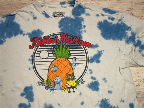 Rare Spongebob Squarepants T Shirt Bikini Bottom Tie Gem
