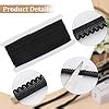 GORGECRAFT 13 7m Elastic Lace Trim 12mm Wide Black Stretch Edge Lingerie Edging Trimming Webbing