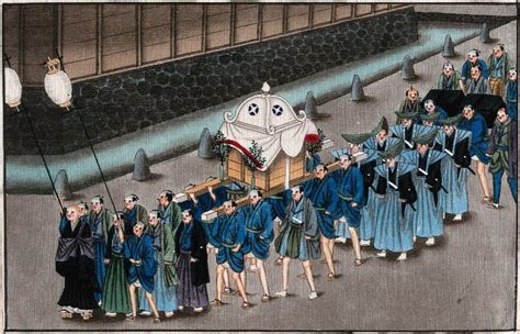 Japanese funeral customs: the cortège proceeds towards the temple – Asian Art and Architecture