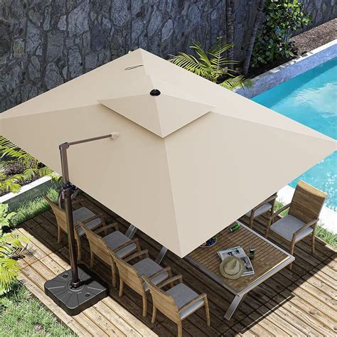 X Ft Cantilever Outdoor Patio Umbrellas Beige