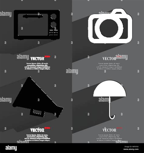 Set of fashionable icons, trending symbols. Flat design for your web ...