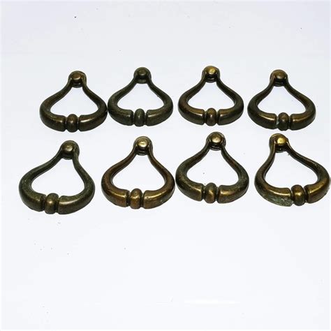 None Accents Vintage Brass Drawer Pulls Set Of 8 Replacements Furniture Restoration B6