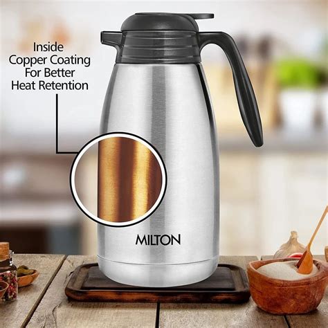 Milton Thermosteel Classic Hours Hot Or Cold Tea Coffee Carafe Ml Silver Stainless