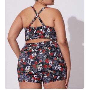 Torrid Swim Torrid Nwt Retro Wireless Ruched Cups Bikini Top And Bottom Set Poshmark